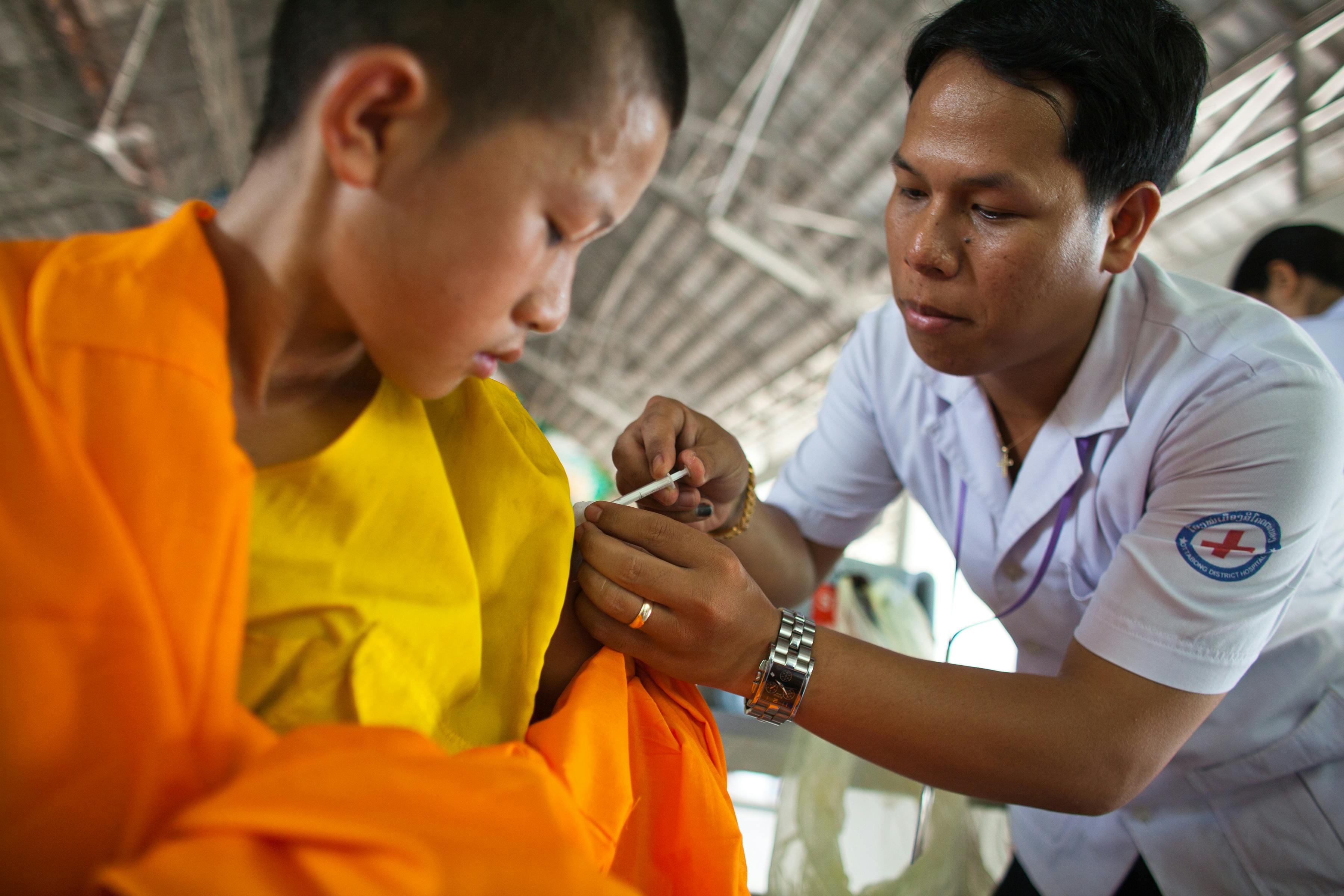 A child receiving care