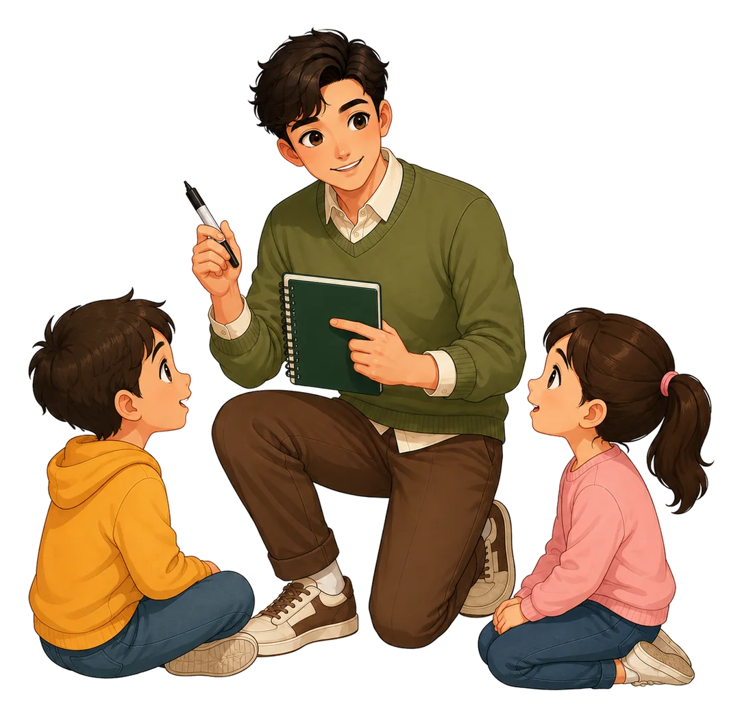 Illustration of a student receiving calm support
